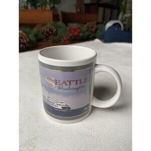 Seattle Washington Coffee Mug , Space Needle, Ship Photo On Mug